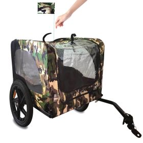 Camouflage Foldable Bicycle Trailer Bike Trailer for Camping Pet Dog Cat Luggage Carry