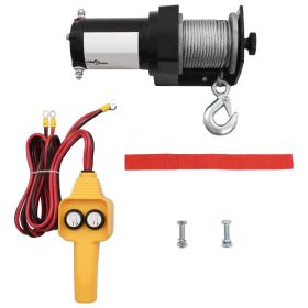 12 V Electric Winch 2000 lb Wire Remote Control