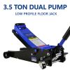 Floor Jack, 3.5 Ton Low Profile Floor Jack, Heavy-Duty Steel Racing Floor Jack with dual Piston Quick Lift Pump, Floor Jack Lifting Range 4"-21"