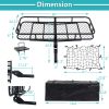 60" x 24" x 6" Hitched Mounted Folding Cargo Basket with Cargo Net, 500lbs Capacity for Car SUV Truck Trailer, Black