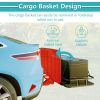 60" x 24" x 6" Hitched Mounted Folding Cargo Basket with Cargo Net, 500lbs Capacity for Car SUV Truck Trailer, Black