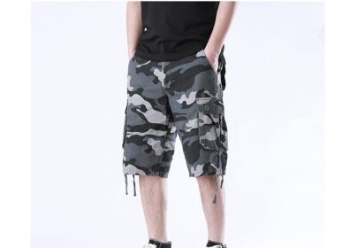 Men's Camouflage Cargo Shorts (Color: Gray, size: 42)