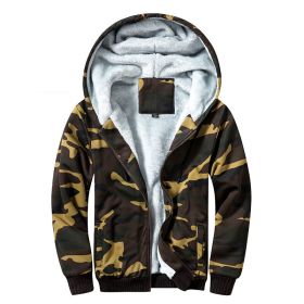 Men Fleece Hoodies Velvet Thick Hooded Sweatshirts Camouflage Warm Jacket Plus Size (Color: 1, size: M)