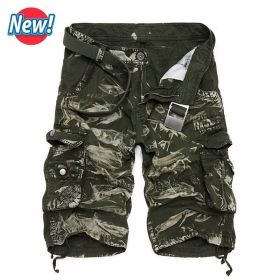 Men Cargo Shorts Casual Loose Short Pants Camouflage Military Summer Style Knee Length Plus Size 10 Colors Shorts Men (Color: 6, size: 30)