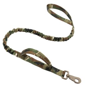 k9 leash; Bungee Dog Leash Tactical Dog Leash Nylon Adjustable Tactical Leash for Dogs Quick Release Military Dog Leash with 2 Control Handle; Bungee (colour: Military green, Specifications (length * width): 100-150cm)