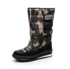 2022 Winter Plush Warm Women's Snow Boots Black High Boots Unisex Waterproof Non-slip Martin Men And Women Lovers Ski Boots (Color: Camouflage, size: 36)