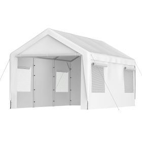 10x20 ft Heavy Duty Carport (Color: White)